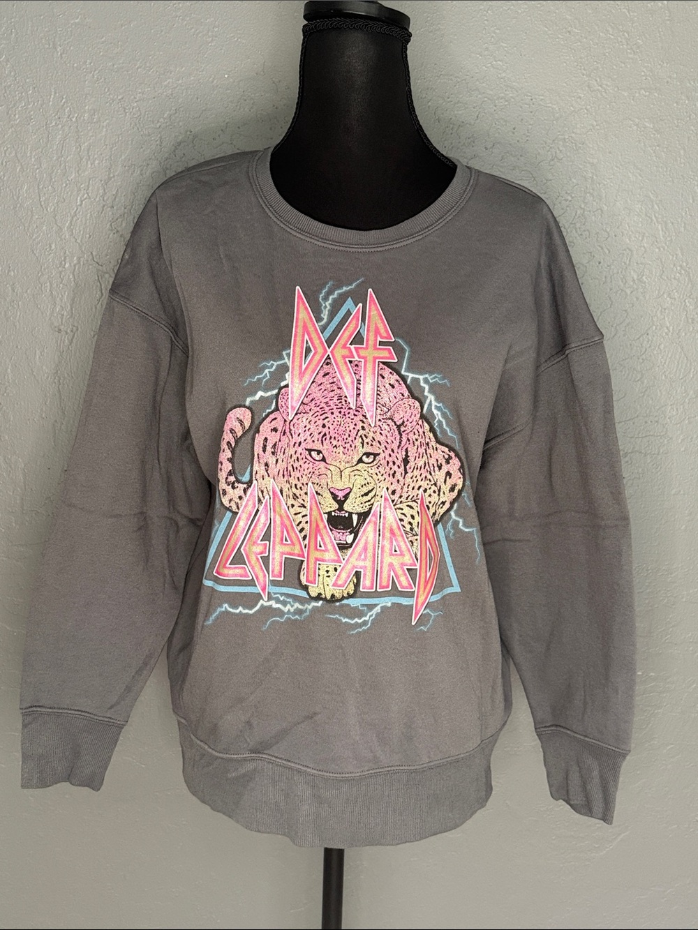 Def Leppard Graphic Crewneck Sweatshirt - Gray